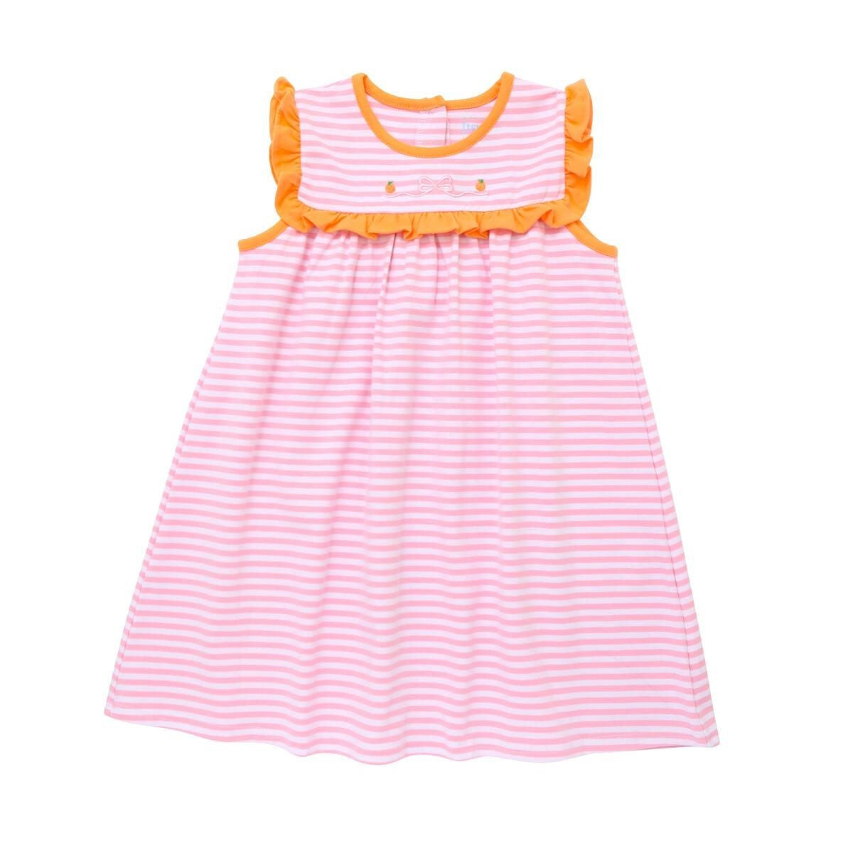 Itsy Bitsy Girls Pink Striped Pumpkin Dress
