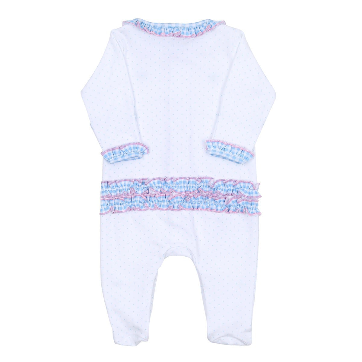 Magnolia Baby Girls Anna's Classics White Scattered Ruffle Footie