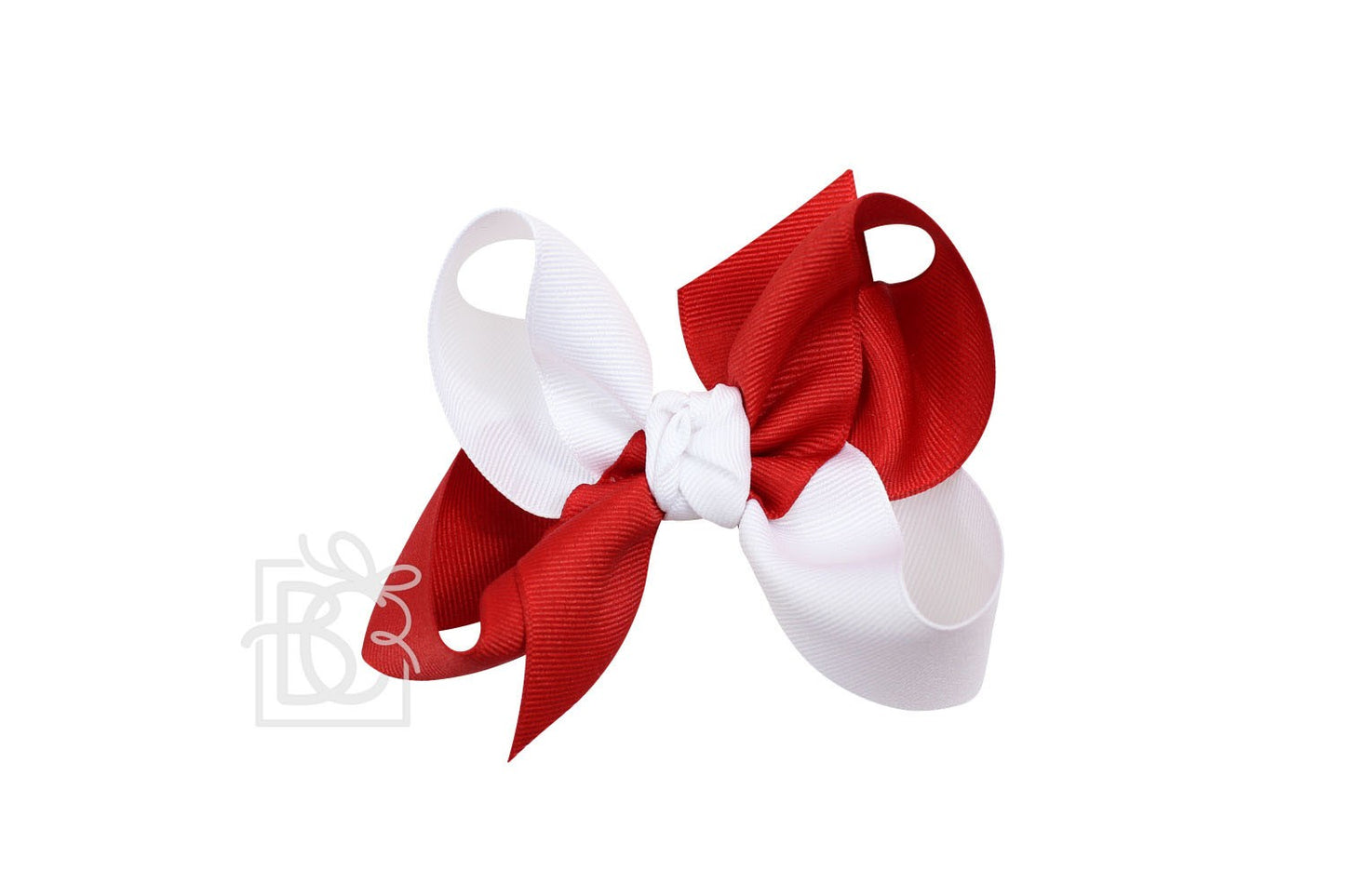 Beyond Creations Girls Grosgrain Double Knot Bow on Clip - Alabama - Criss-Cross - Red & White