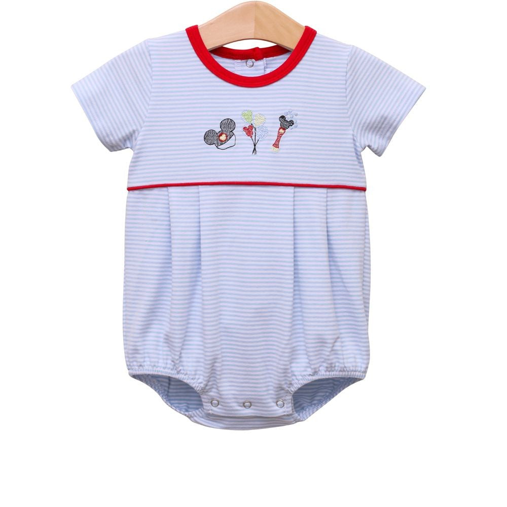 Trotter Street Kids Baby Boys Blue Mouse Embroidery Bubble
