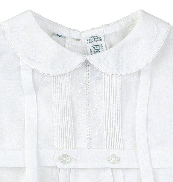 Feltman Brothers Baby Boys White Belted Creeper Bubble by Feltman Brothers