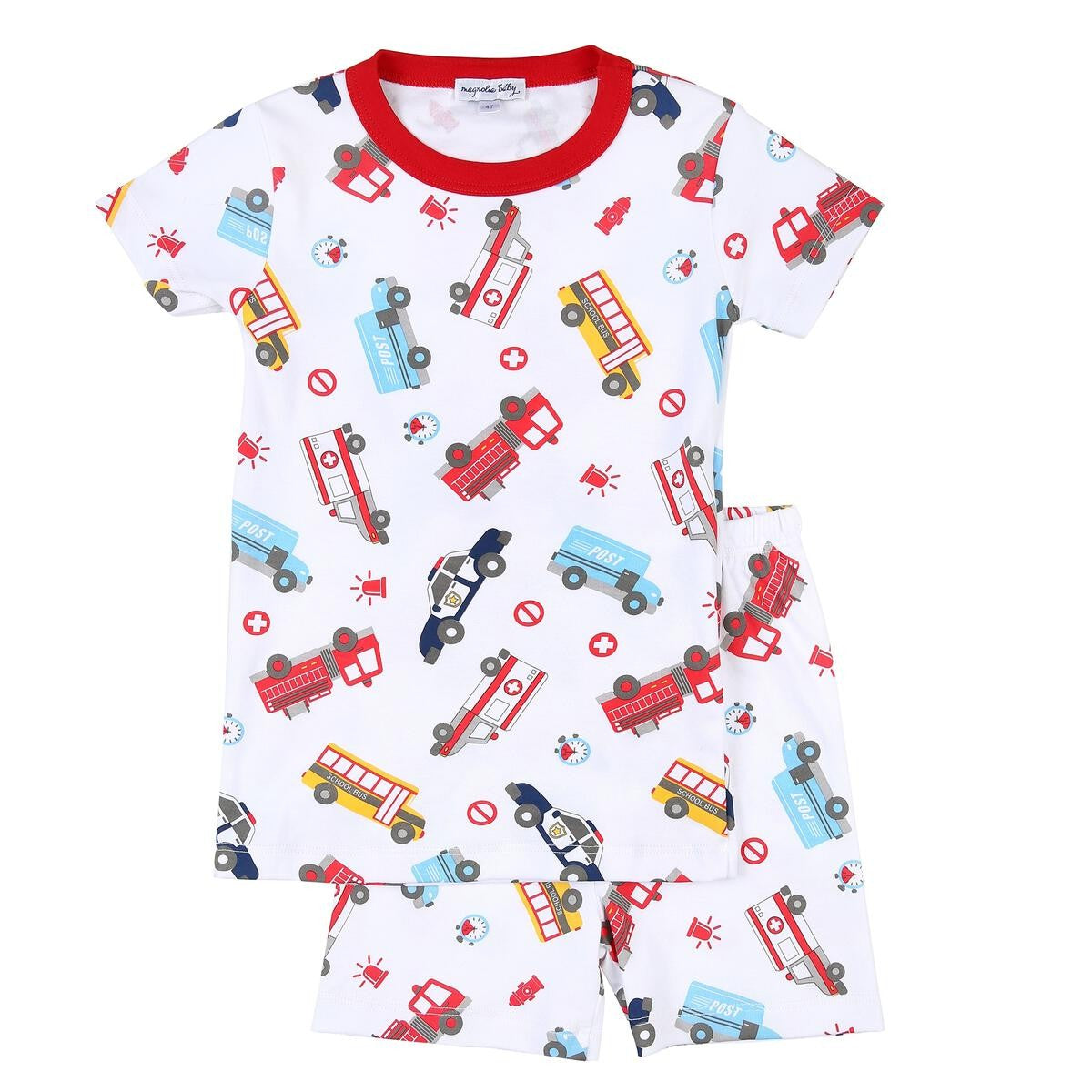 Magnolia Baby Little Boys Around the Town Rescue Vehicles Short Pajamas