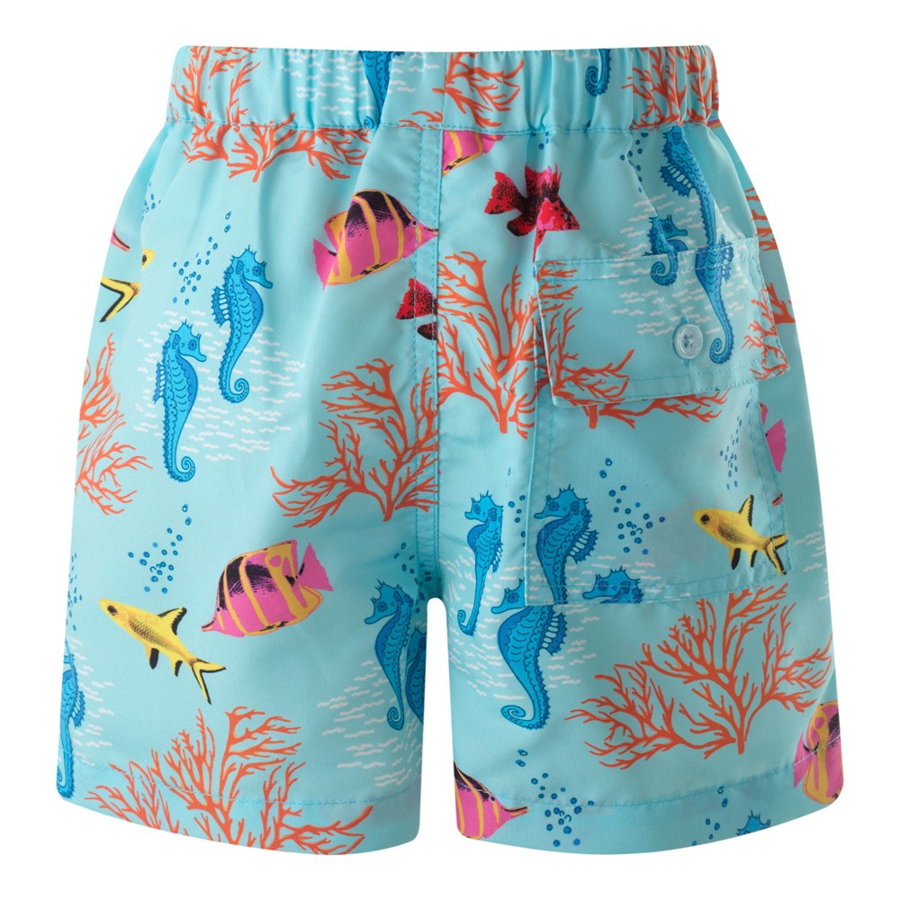Rachel Riley London Baby Boys Swim Trunks - Blue Coral Reef