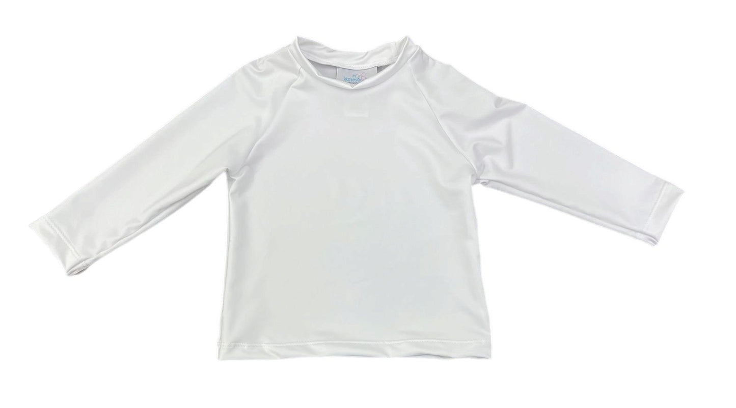 James & Lottie Boys Sammy Rash Guard Shirt - Long Sleeves - White
