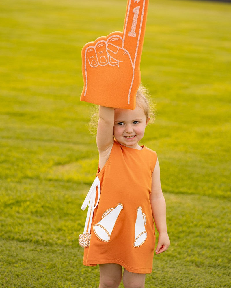 Yellow Lamb Girls Game Day Jumper Cheer Dress - Texas Dark Orange
