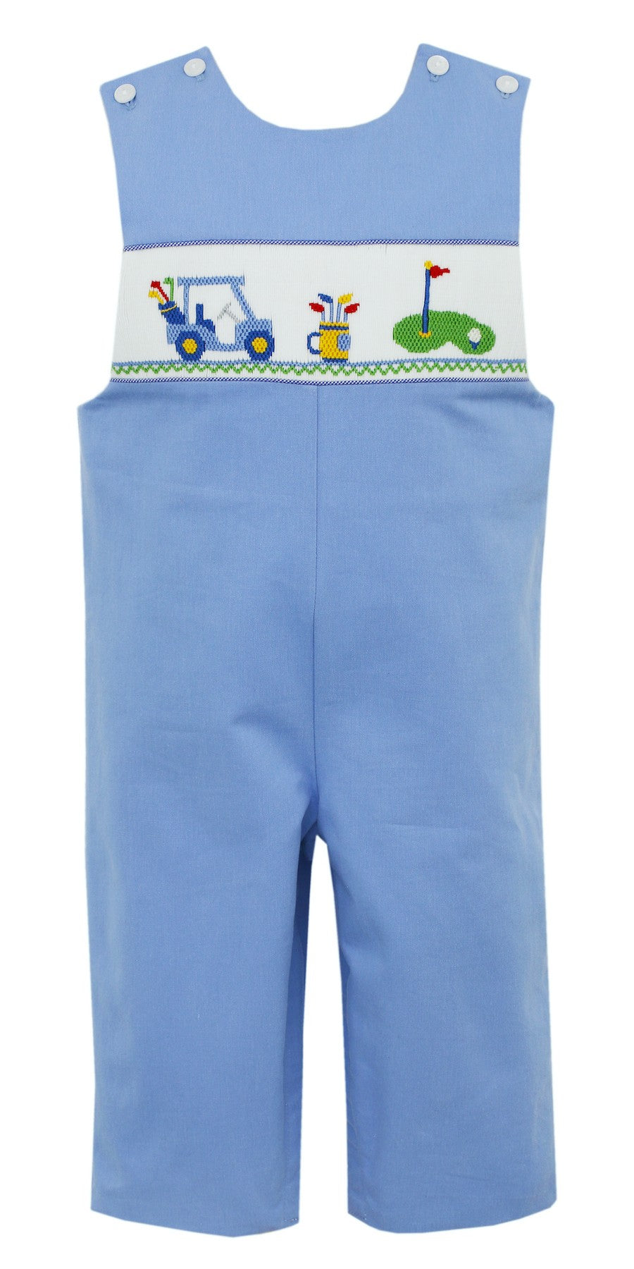 Anavini Boys Periwinkle Blue Smocked Golf Longall by Anavini