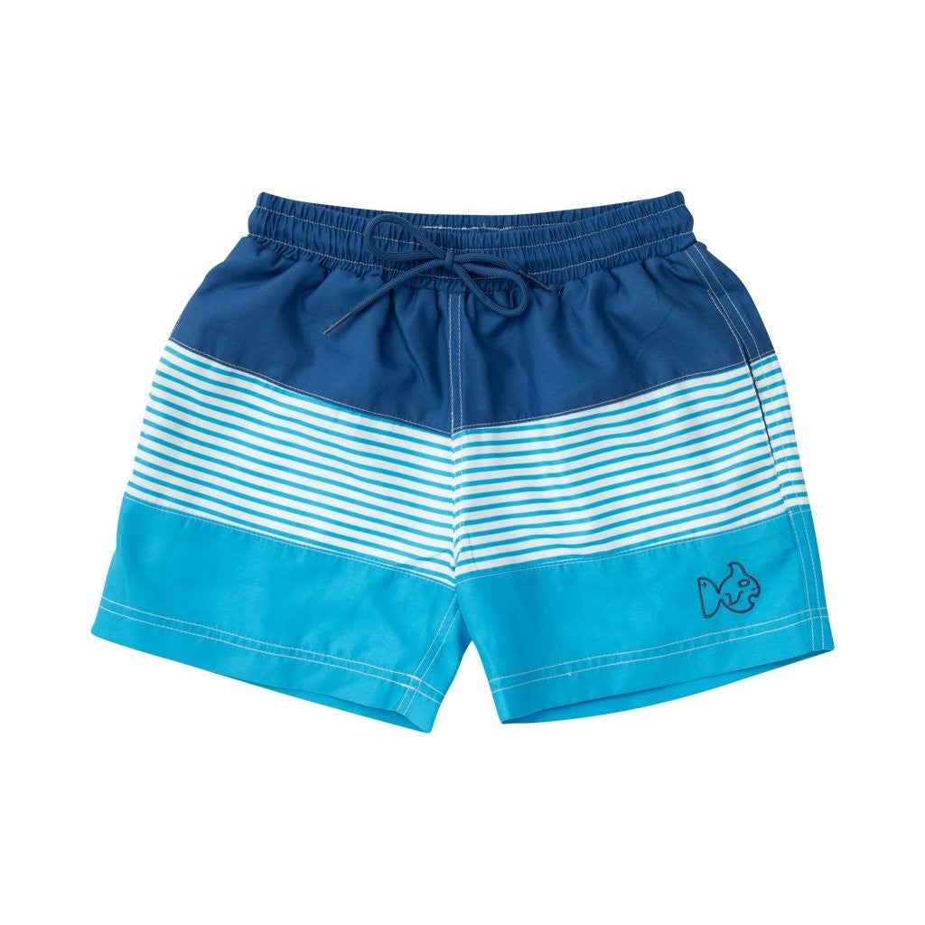 Prodoh Boys Boogie Board Swim Trunks - Color Block - Swim Cap Blue Stripes