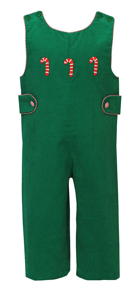 Claire & Charlie Baby / Toddler Boys Green Corduroy Crochet Candy Canes Longall