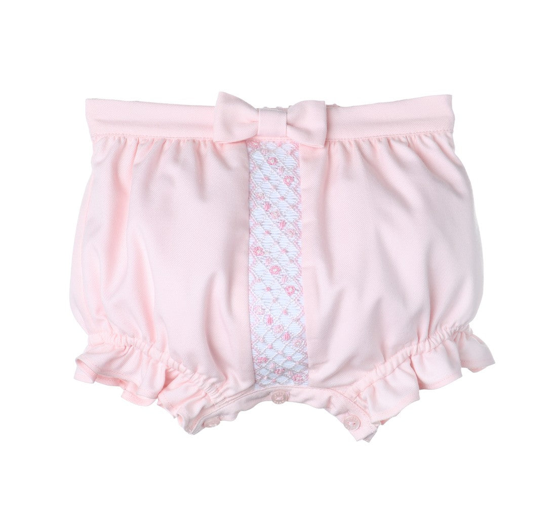 Luli & Me Baby Girls Smocked Bloomers - Pink by Luli & Me