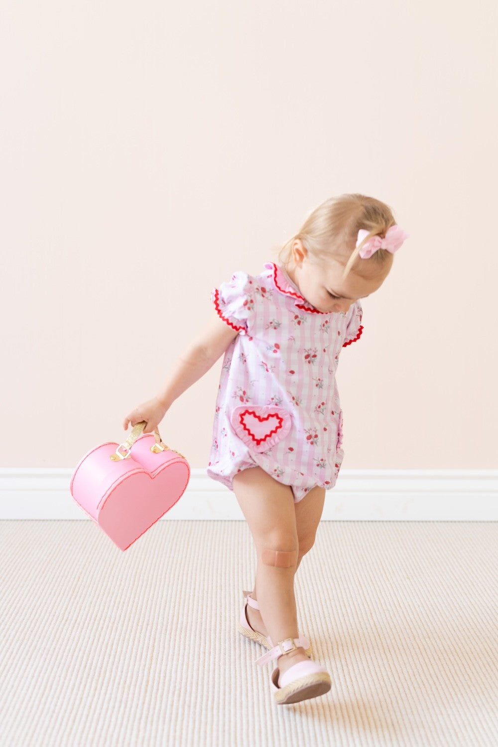 La Boutique by Dondolo Baby Girls Pink Bubble - Juliet Valentine Heart Pockets