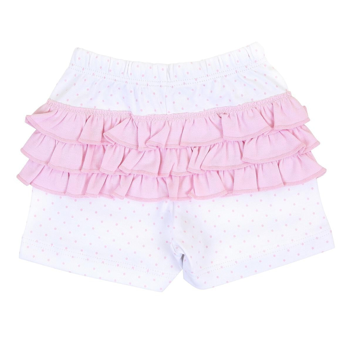 Magnolia Baby Girls Vintage Blue Bird Embroidered Ruffle Flutters Short Set