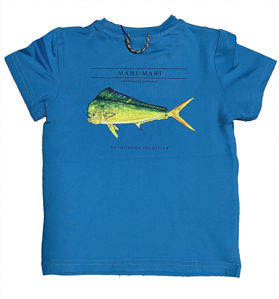 Prodoh Pro Performance Tee Shirt - Swim Cap Blue with Mahi Mahi Fish