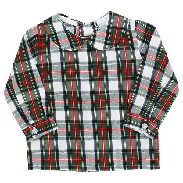 Bailey Boys Evergreen Plaid Christmas Shirt - Peter Pan Collar