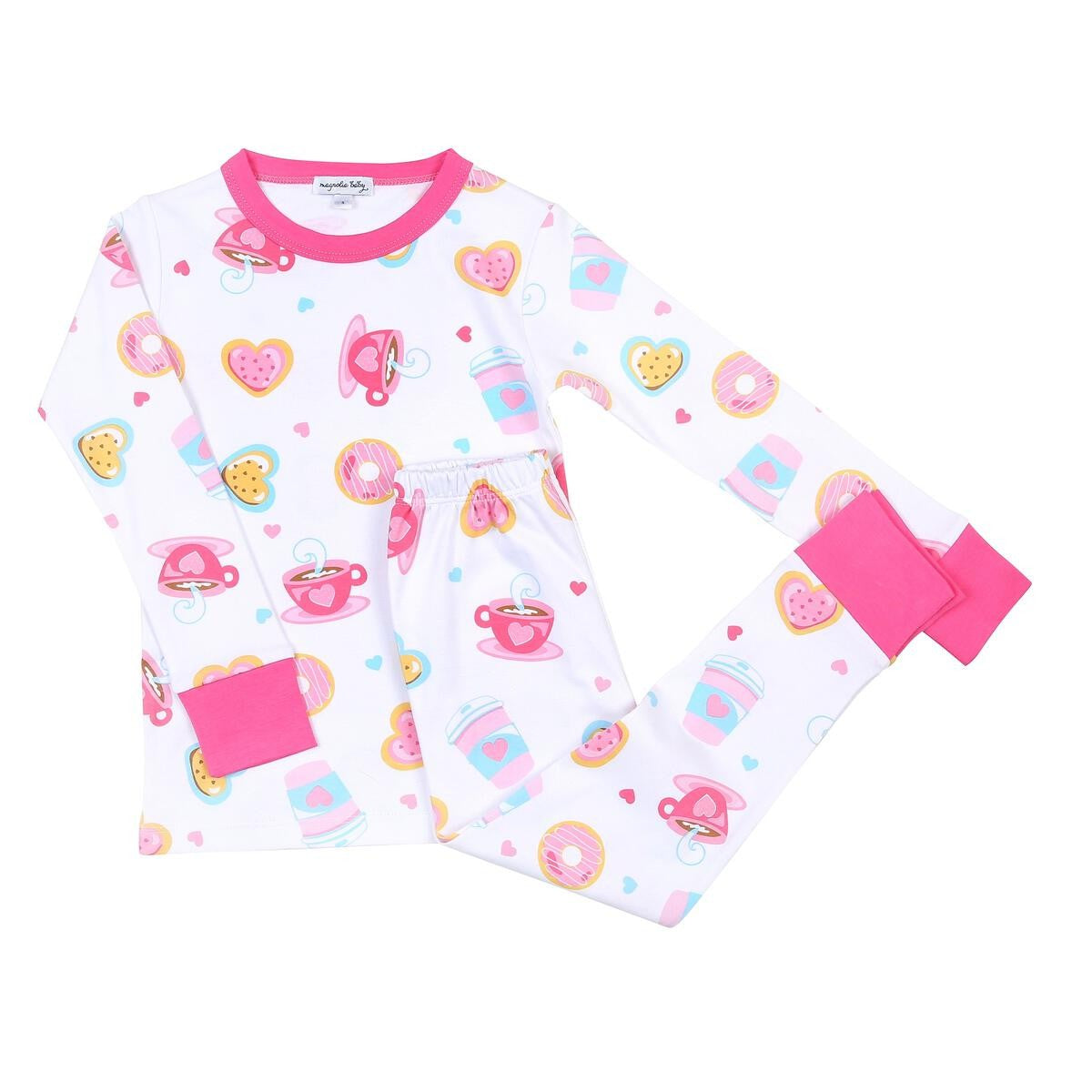 Magnolia Baby Little Girls Pink Cookies and Cocoa Long Pajamas