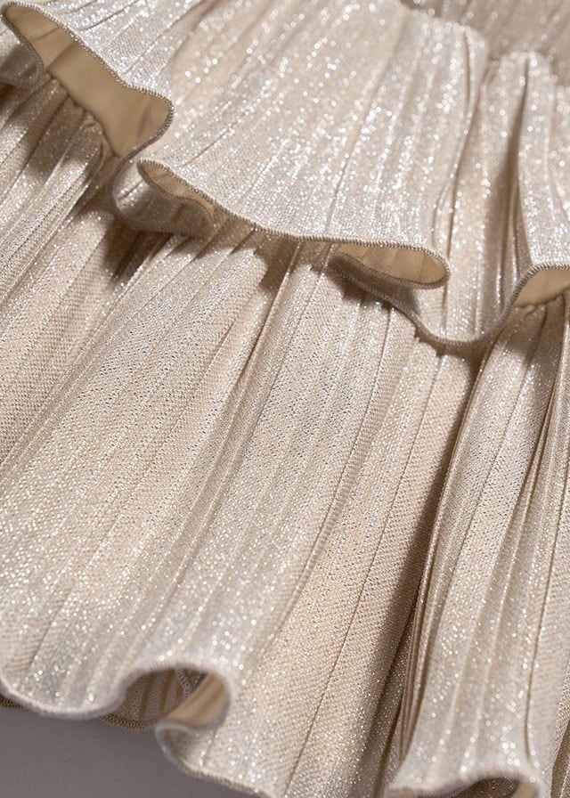 Abel & Lula Girls Golden Pleated Knit Tiered Skirt