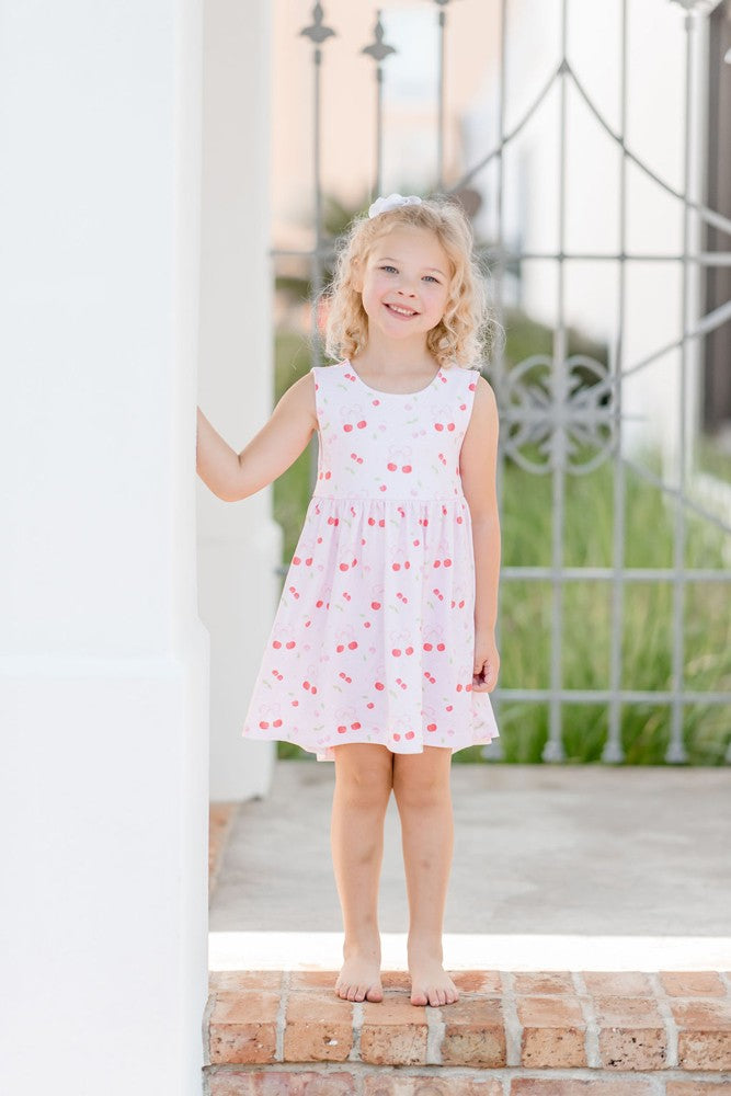 James & Lottie Girls Addison Knit Dress - Cherry on Top