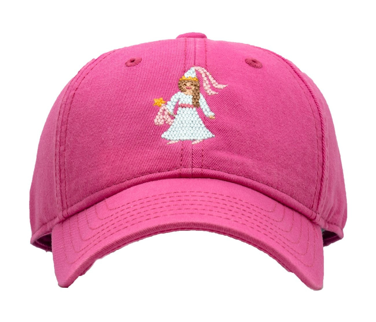 Harding Lane Kids Needlepoint Baseball Hat - Princess on Bright Pink