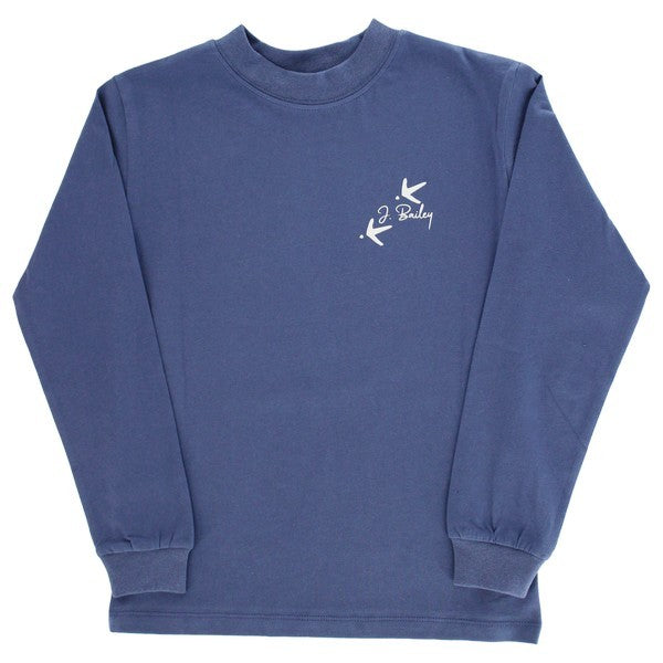 Bailey Boys J. Bailey Logo Tee Shirt - Denim Blue with Thanksgiving Turkey