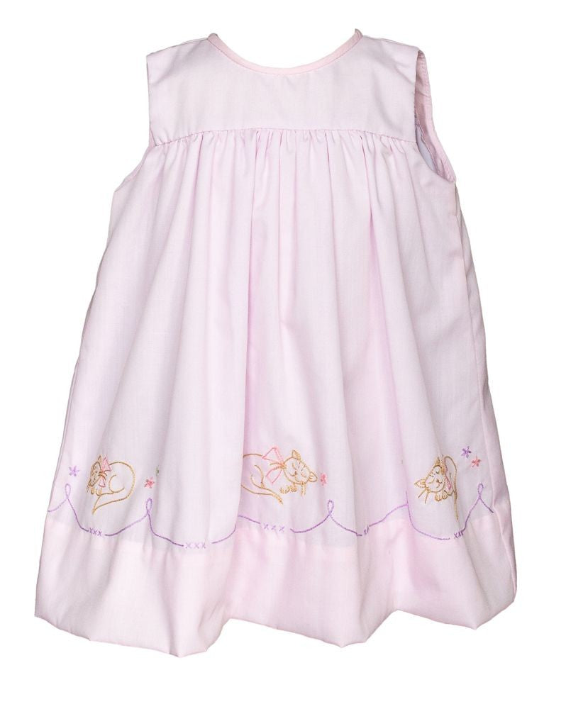 Proper Peony Girls Pink Kittens Sleeveless Dress