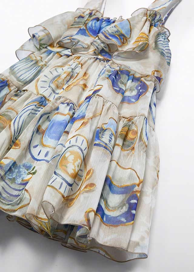 Abel & Lula Girls Blue Ruffled Bambula Dress by Abel & Lula