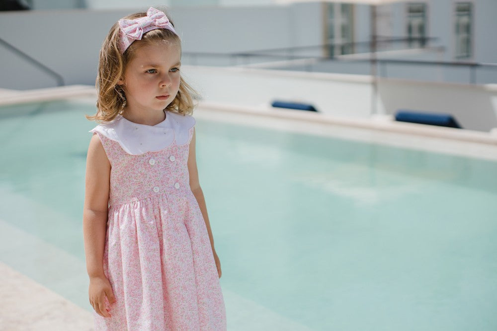 Sal & Pimenta Girls Headband - Pink Floral Lily