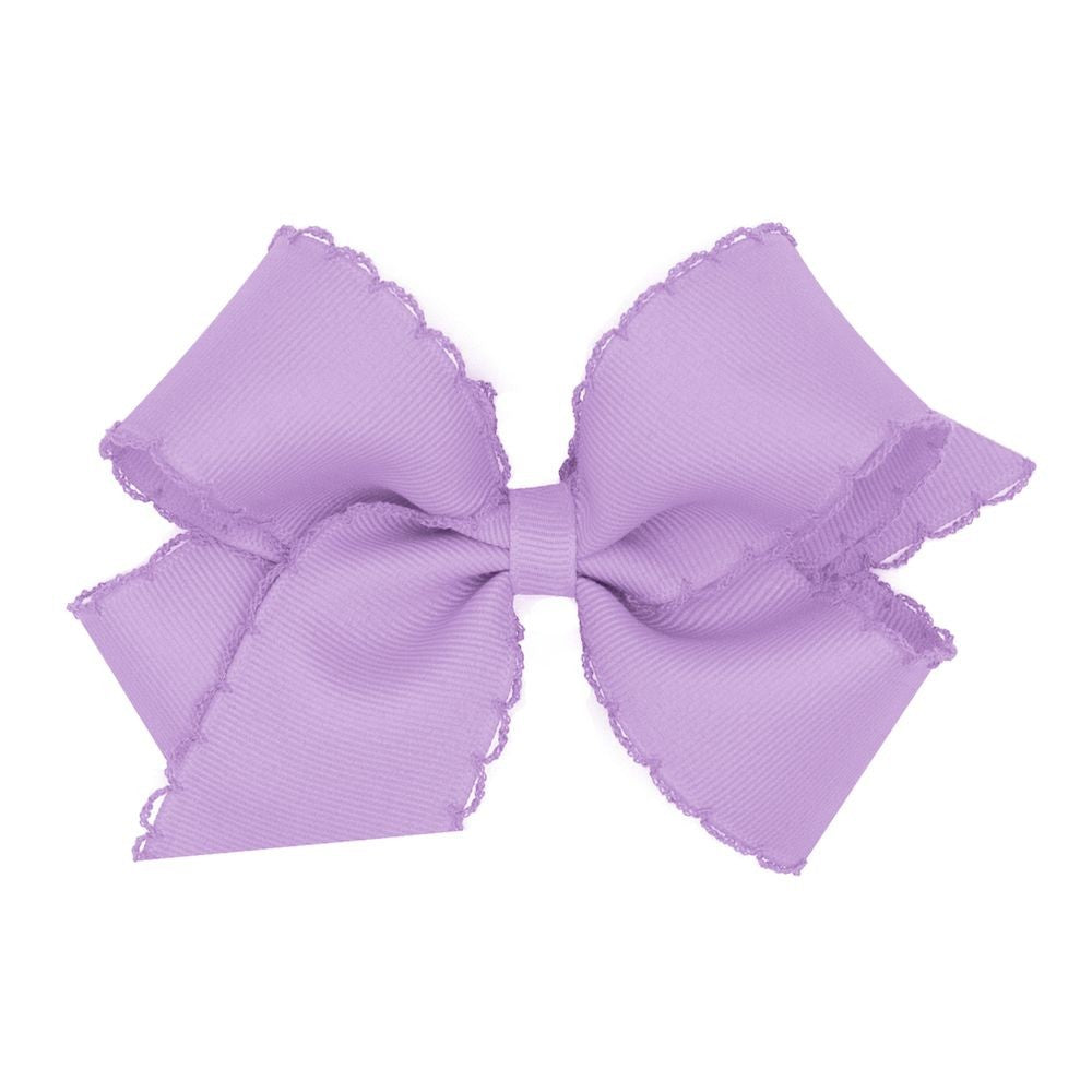Wee Ones Girls Hair Bow - Monotone Moonstitch - Orchid Lavender