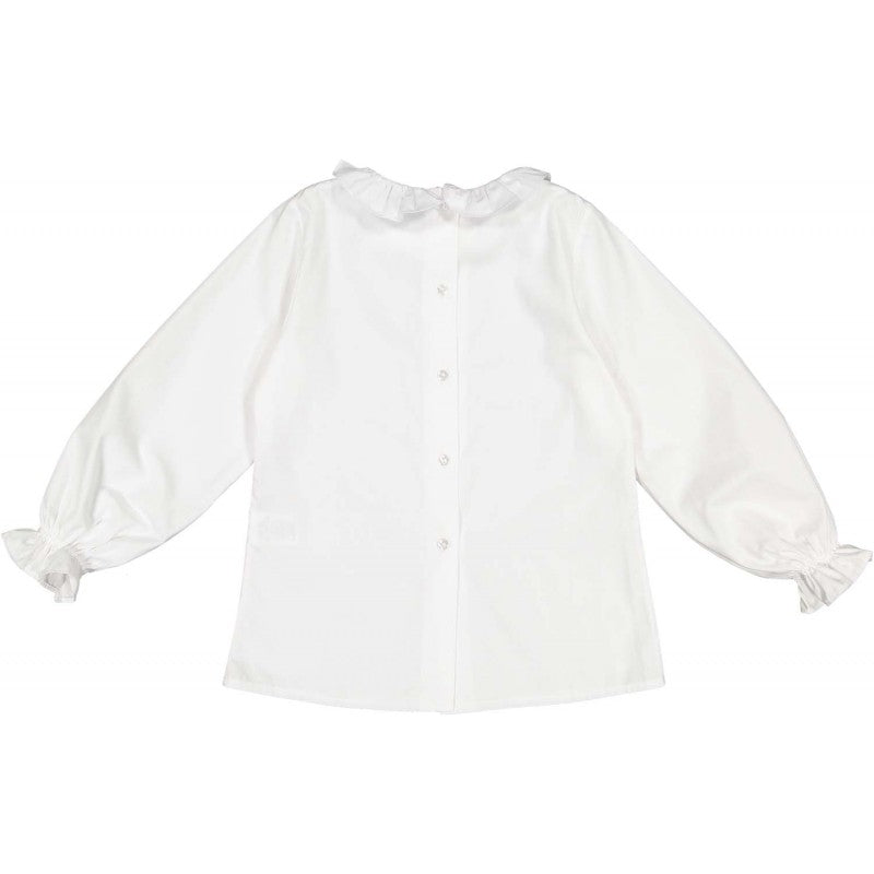 Sal & Pimenta Girls White Blouse - Frilled Collar