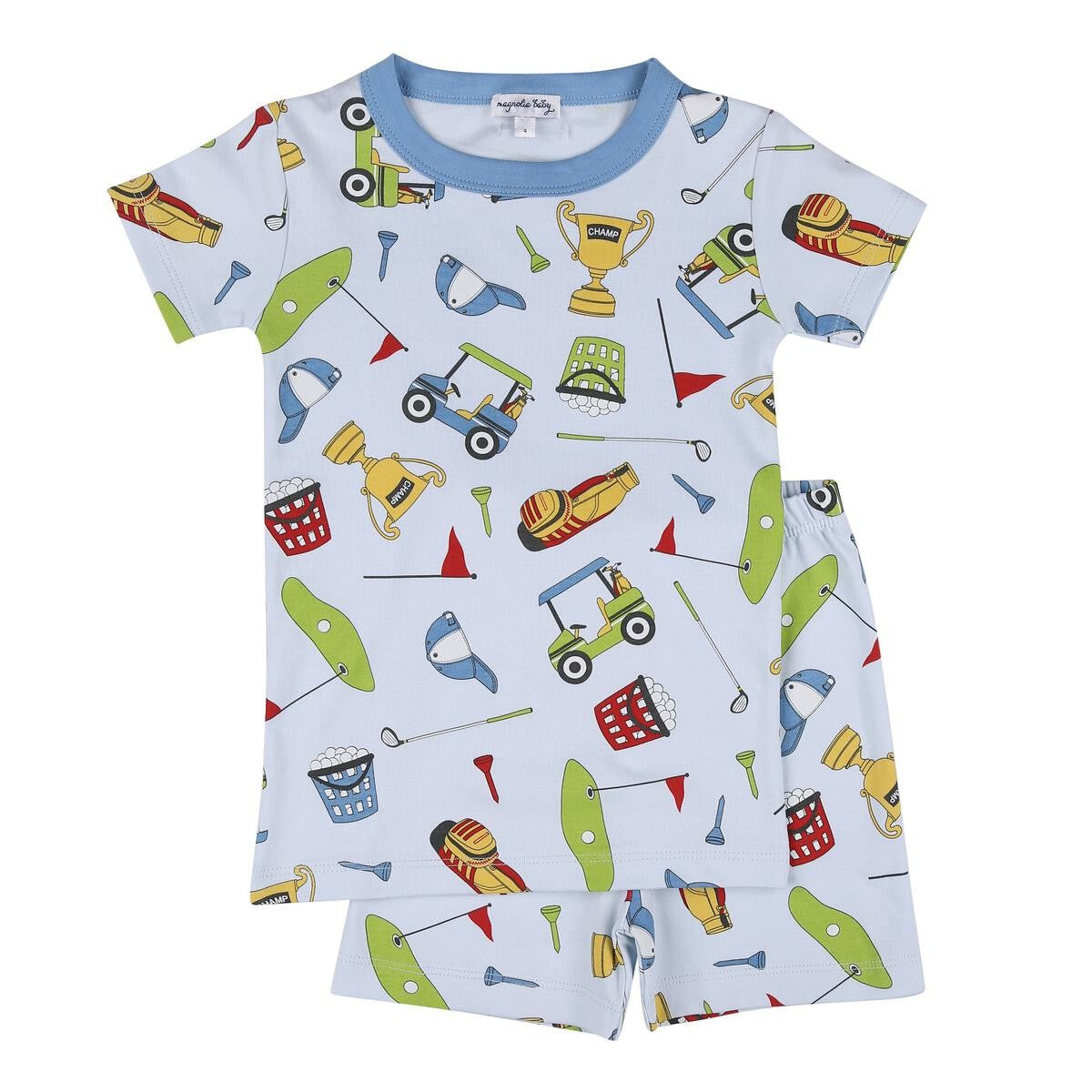 Magnolia Baby Gone Golfin' Short Pajamas - Blue
