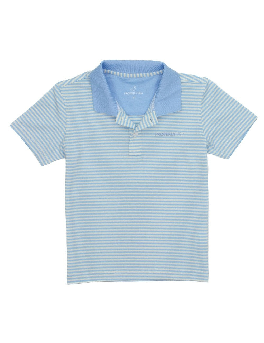 Properly Tied Boys Striped Dallas Polo Shirt - Cloud Blue by Properly Tied