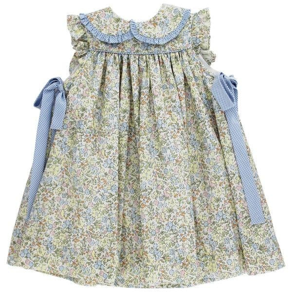 Bailey Boys Girls Buttercup Floral Float Dress - Blue Side Bows
