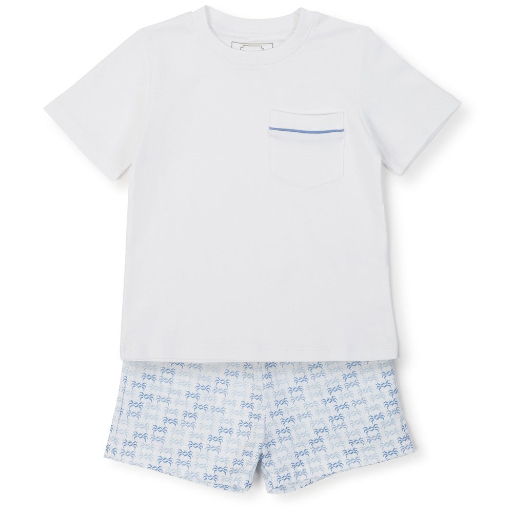 Lila & Hayes Boys Hudson Shorts Set - Florida Sand Crabs - Blue
