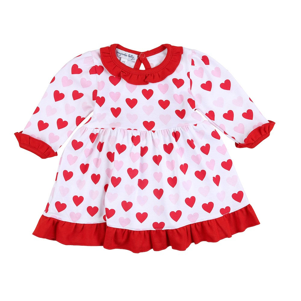 Magnolia Baby Girls Pink & Red Heart to Heart Valentines Dress