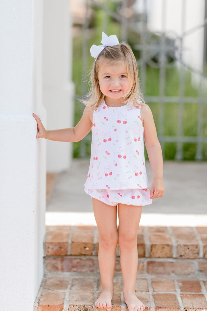 James & Lottie Baby Girls Sammy Knit Bloomers Set - Cherry on Top