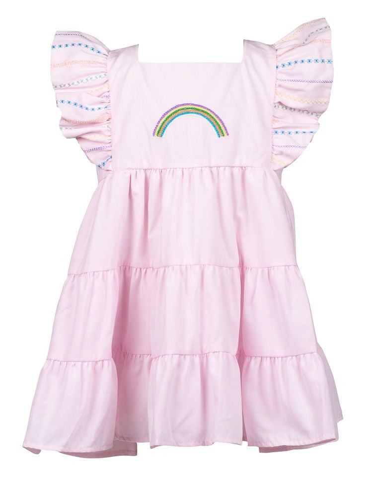 Proper Peony Girls Pink Dorothy Rainbow Sundress