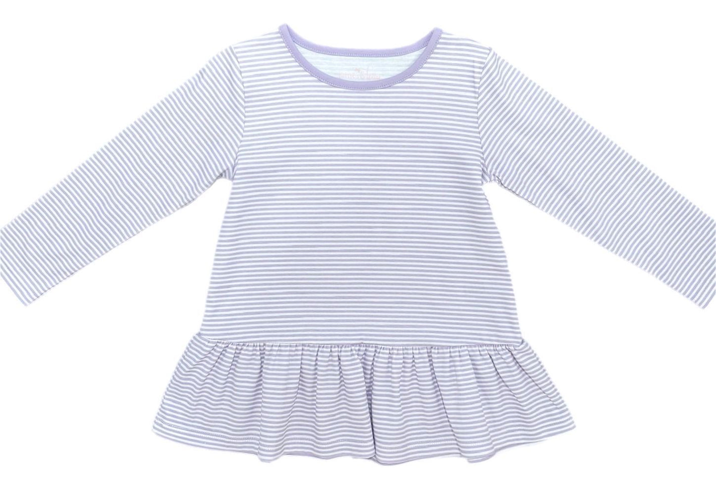 James & Lottie Girls Peggie Peplum Knit Top - Lavender Stripes by James & Lottie
