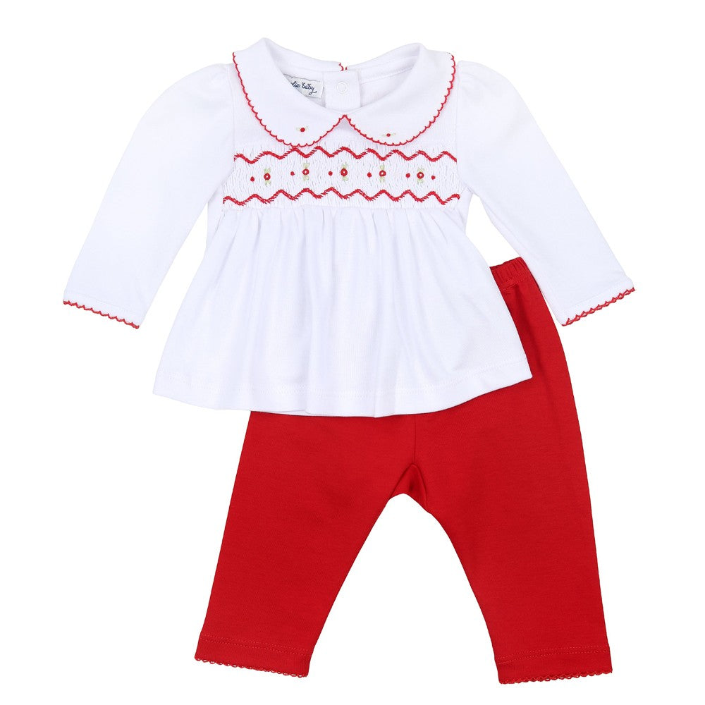 Magnolia Baby Girls Red Clara and Caden Smocked Pant Set by Magnolia Baby