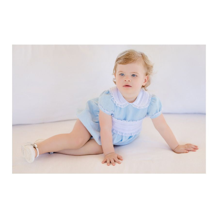 Sal & Pimenta Girls Classic Linen Bubble - Light Blue by Sal & Pimenta