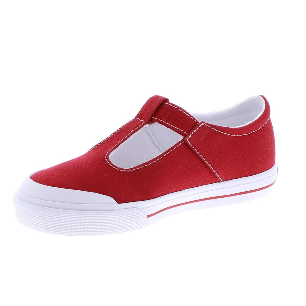 Footmates Girls Shoes - Drew Vulcanized Canvas Mary Janes - Red