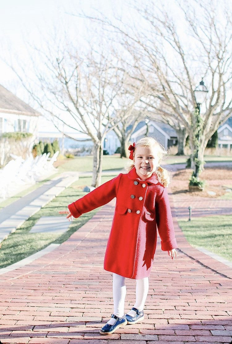 Marae Girls Dress Coat - Princess Charlotte - Red