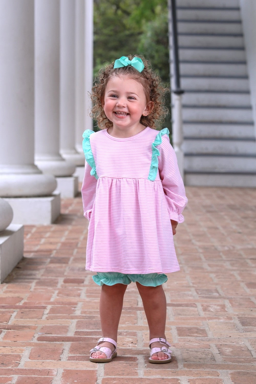 Trotter Street Kids Girls Olivia Bloomers Set - Pink and Mint by Trotter Street Kids