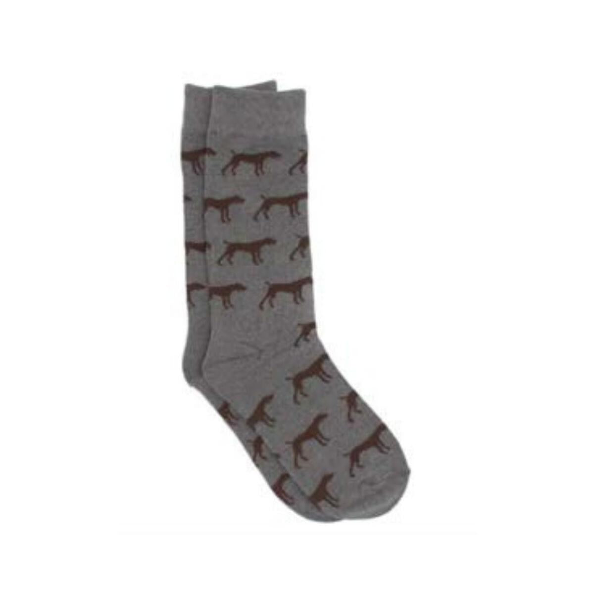 Properly Tied Boys Lucky Duck Socks - Gray with Pointer Dog by Properly Tied
