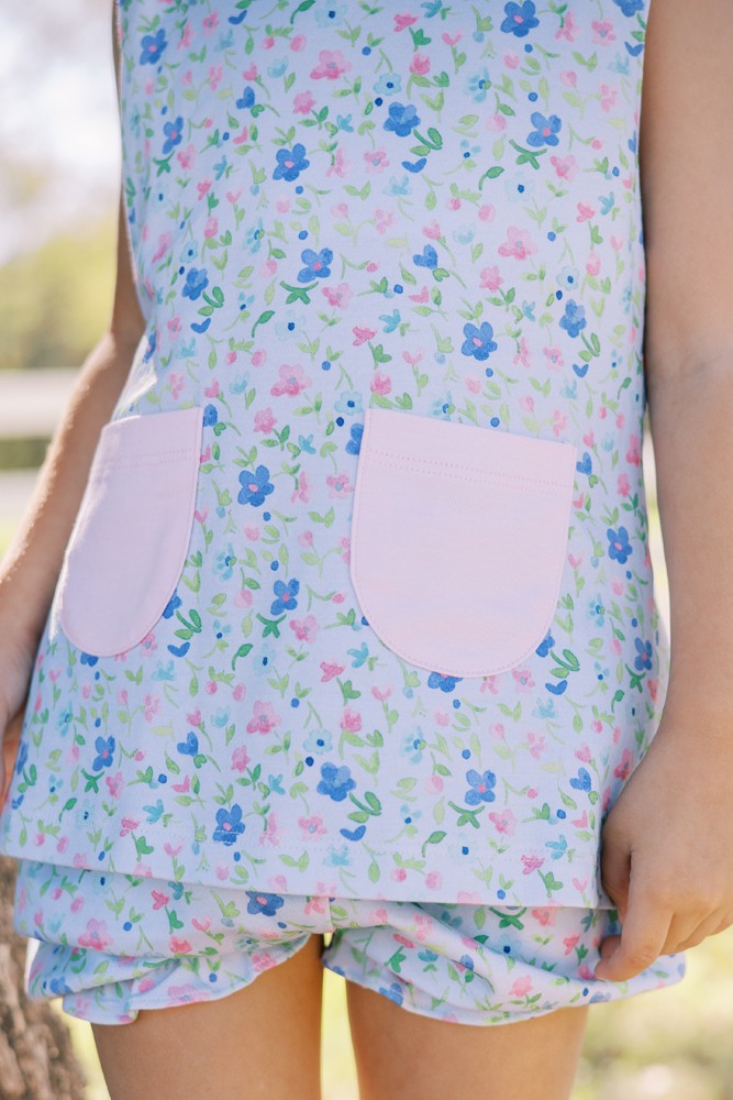 Proper Peony Girls Morning Glory Bloomers Set - Pink Pockets