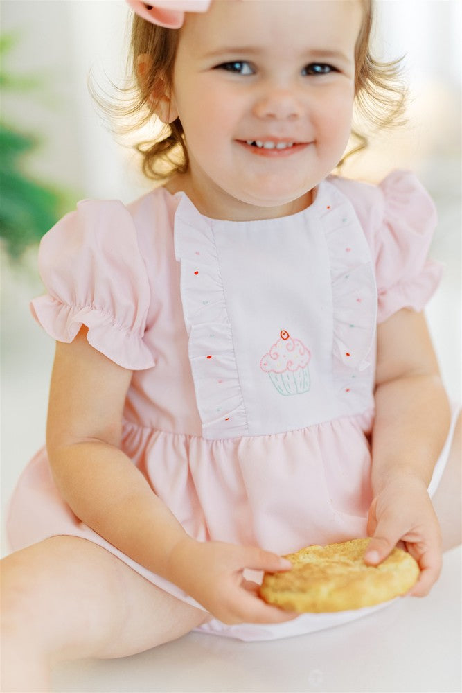 Proper Peony Baby Girls Pink Birthday Cupcake Bubble