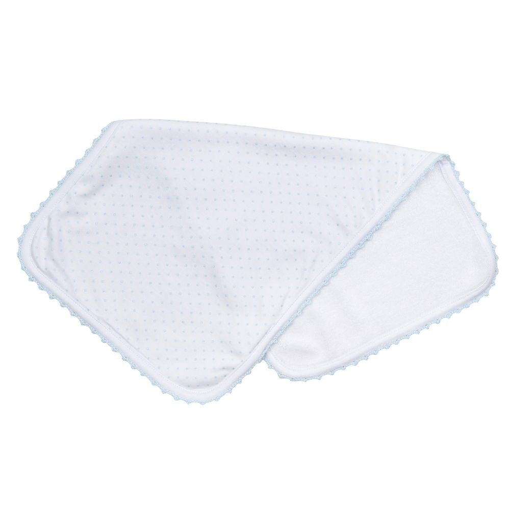 Magnolia Baby Boys White Little Love Burp Cloth - Blue Dots