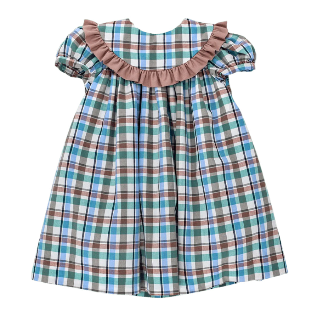 Bailey Boys Baby / Toddler Girls Float Dress - Brown / Green Wood Duck Plaid by Bailey Boys