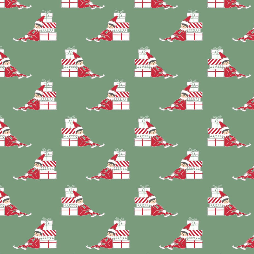Lila & Hayes Boys Jack Pajamas Set - Green Santa's Helper Elves