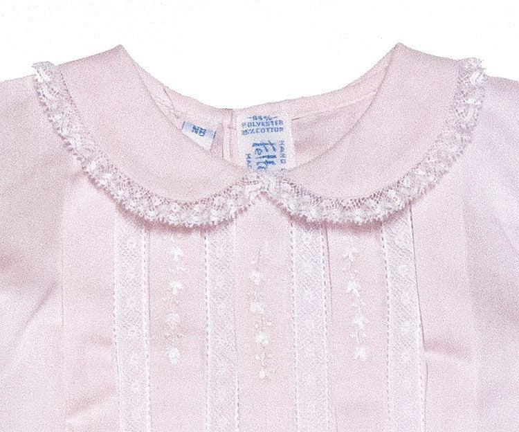 Feltman Brothers Baby Girls Pink Midgie / Midi Pleated Dress - Lace Trims
