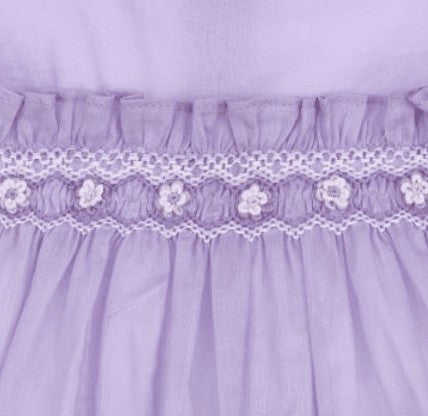 Malvi Kids Girls Voile Smocked Dress - Lavender