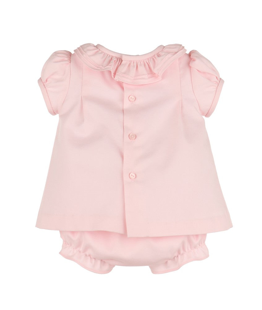 Luli & Me Baby Girls Pintucks & Lace Dress - Pink