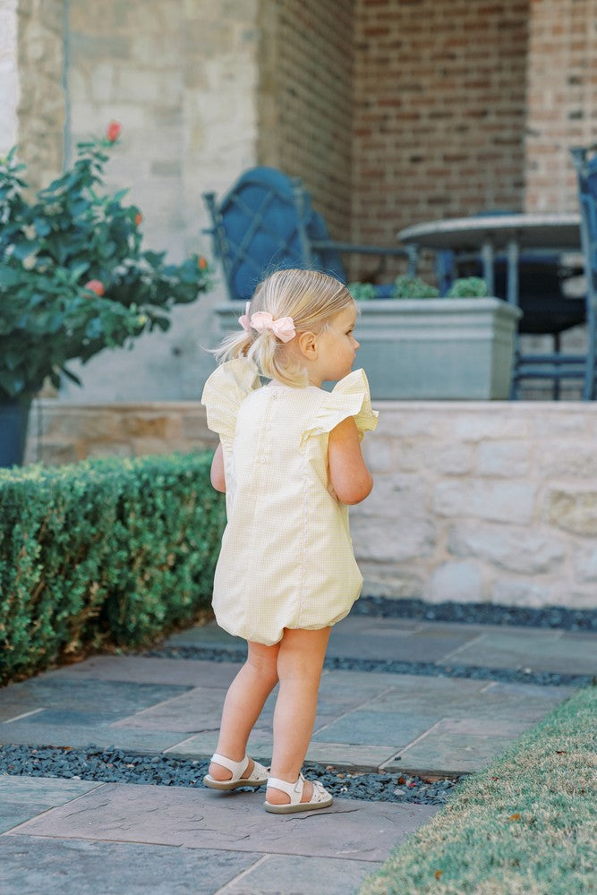 Proper Peony Baby Girls Bubble - Yellow Check Clary Easter Chicks